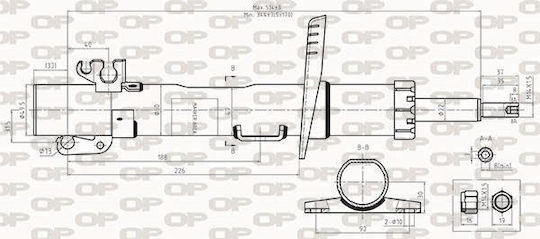Open Parts Сет амортисьори 1бр за Mercedes-Benz V Seat Ибица Volkswagen Поло