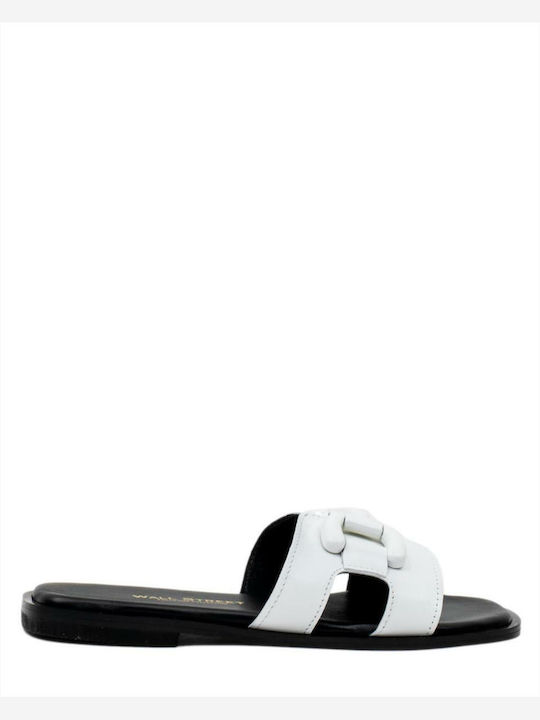 Wall Street Leather Women's Sandals White