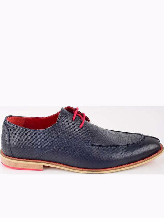 Monte Napoleone Men's Leather Casual Shoes Blue