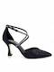 Ellen Pointed Toe Silver Heels with Strap