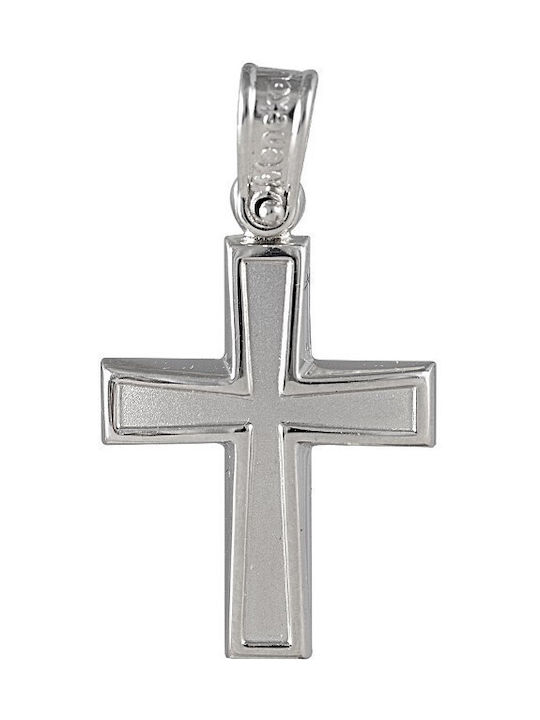 Men's White Gold Cross 14K