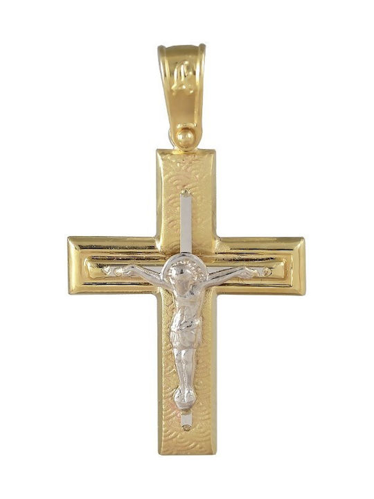 Herren Gold Kreuz 14K mit dem Gekreuzigten