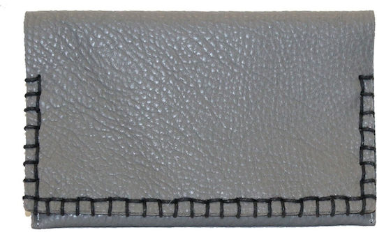 Panora Leather Tobacco Pouch With Magnetic Clasp 16x9cm Gray
