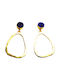 Polytimo Earrings Pendants Gold Plated with Stones