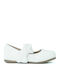 Kids Anatomic Patent Leather Ballerinas with Hoop & Loop Closure White