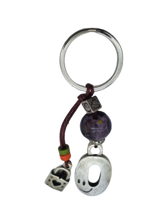 Lucrat manual Keychain Metalic Monogramă Violet