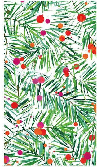 Caspari Christmas Napkins Green L19.7xW10.8cm.