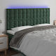 vidaXL Fabric Bed Headboard Dark Green 180x118cm