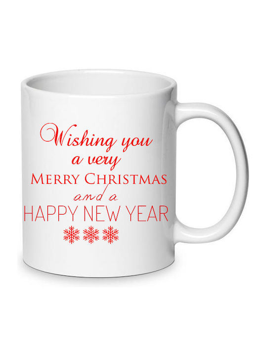 Merry Christmas Mug Ceramic White 1pcs