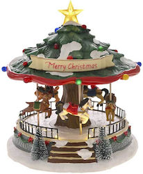 Iliadis Illuminated Christmas Decorative Electric Carousel with Music and Motion 26x25x25cm