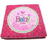 Party Napkins Baby Girl" 17x17cm. 20pcs