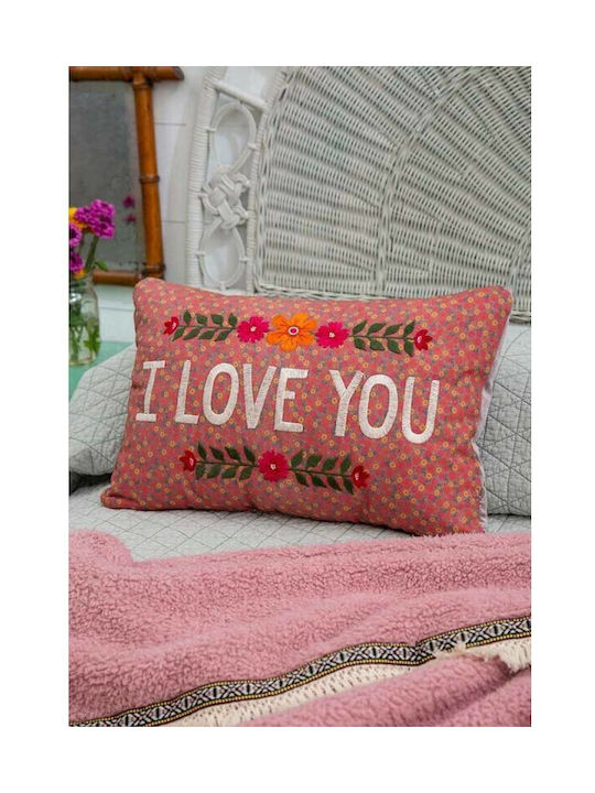 Natural Life Възглавница за Диван I Love You Бежова 29x34см