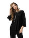 Passager Women's Blouse with 3/4 Sleeve black