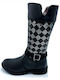 Lederne Kinderstiefel Schwarze