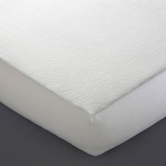 La Redoute Interieurs Double Terry Mattress Cover Fitted White 140x190cm