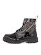 Kids Boots from Patent Leather with Zipper Black