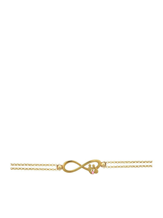 Bracelet with design Infinity made of Silver Gold Plated