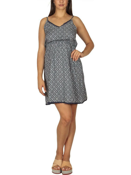 Double Six Mit Spitze Damenkleid Ganztägig Blau