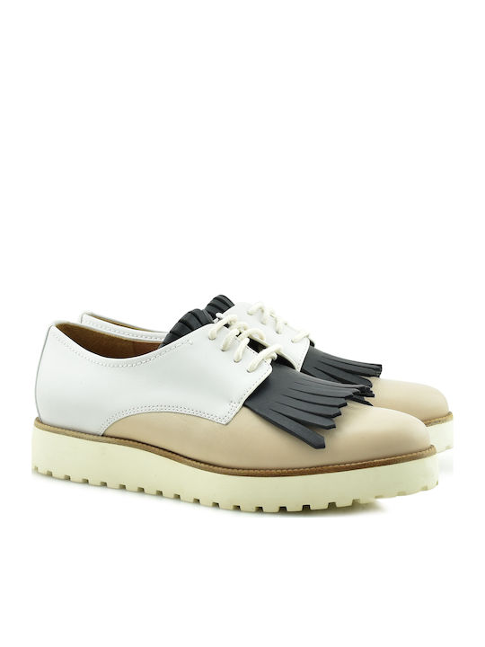 What For Leder Damen Oxfords in Weiß Farbe