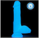 Lovetoy Lumino Play Ρεαλιστικό Dildo με Όρχεις και Βεντούζα Μπλε 20cm