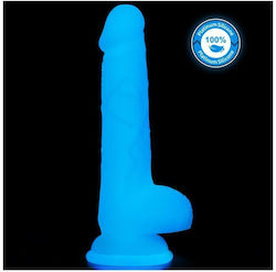 Lovetoy Lumino Play Ρεαλιστικό Dildo με Όρχεις και Βεντούζα Μπλε 18cm