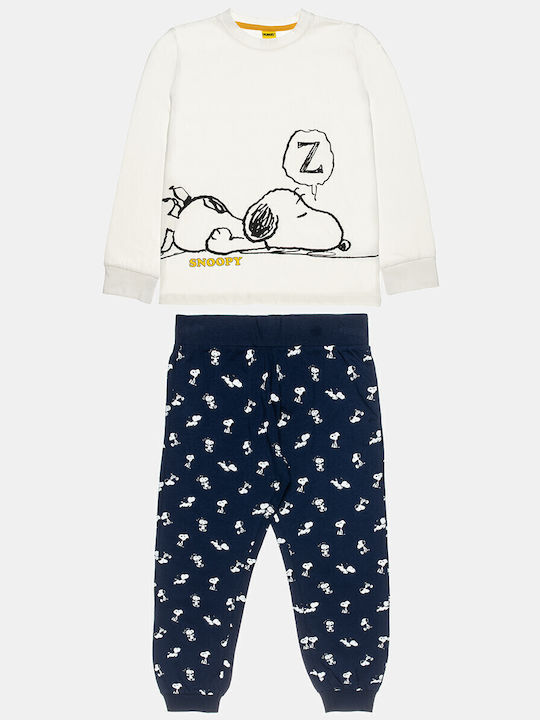 Alouette Kinder Schlafanzug Winterlich Ecru Snoopy
