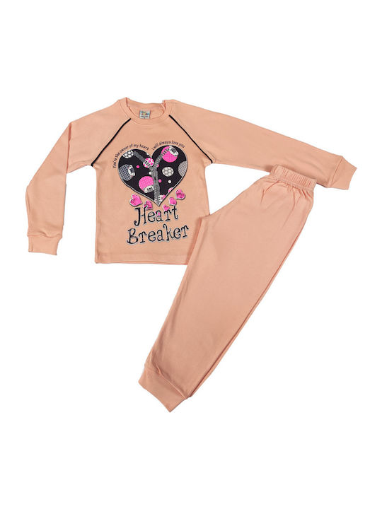 Bonito Kinder-Pyjama Σομόν (W22) Heart Breaker