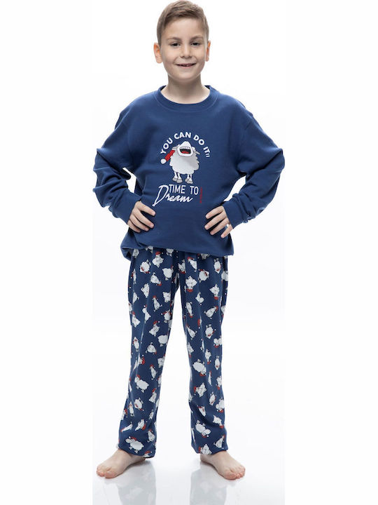 Galaxy Kinder Schlafanzug Winterlich Blue