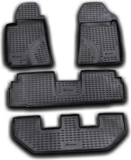 Novline Set of Front and Rear Mats 4pcs Tray Type for Toyota Corolla Verso 2004-2009 Black