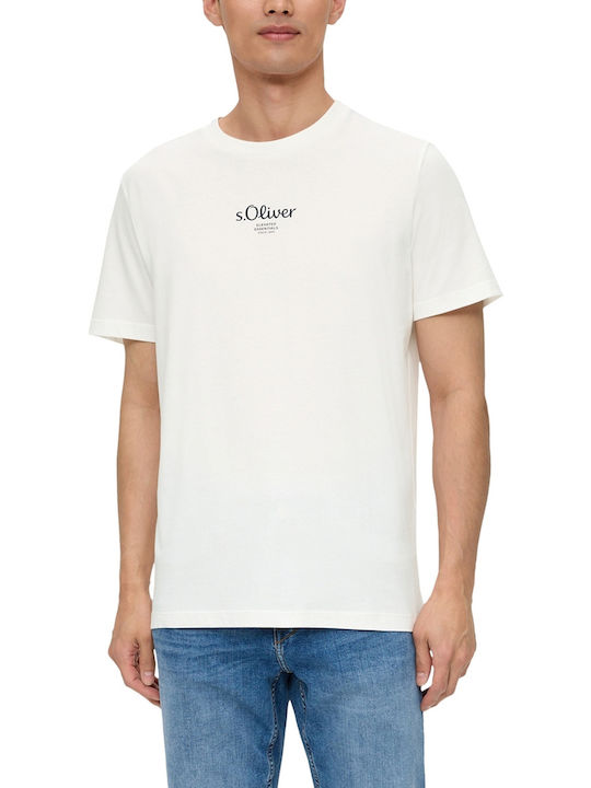 S.Oliver Men's T-shirt Άσπρο 2140013-01D1