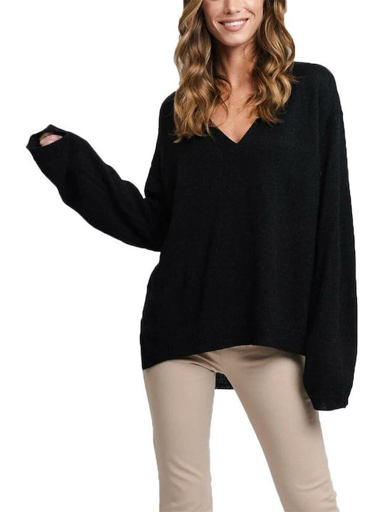 Rut & Circle Emelie Women's Long Sleeve Sweater Black