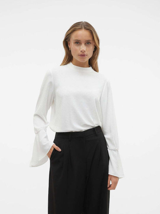 Vero Moda pentru Femei Bluză Mânecă lungă White