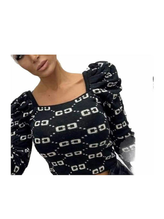 Woman's Fashion Women's Blouse Long Sleeve Black