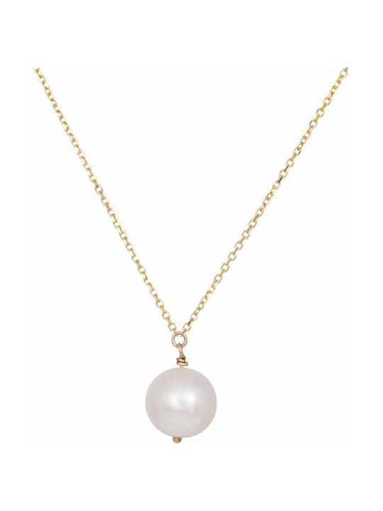 Necklace from Gold 9 K with Pearls