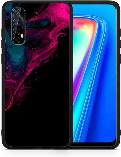 Smartfits Watercolor Pink Black Back Cover Ροζ (Realme 7)