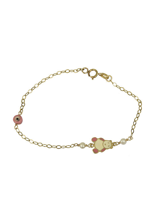 Kids Gold Bracelet 14K Αρκουδάκι for Girl