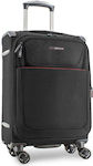 Swissbrand Medium Travel Suitcase Black with 4 Wheels Height 63cm