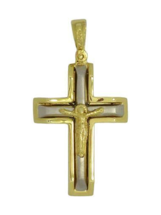 Herren Gold Kreuz 14K mit Kette