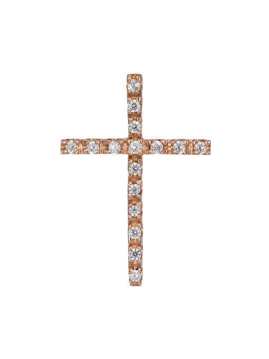 Damen Roségold Kreuz 14K