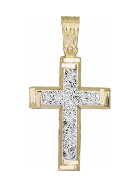 Men's Gold Cross 14K Double Sided