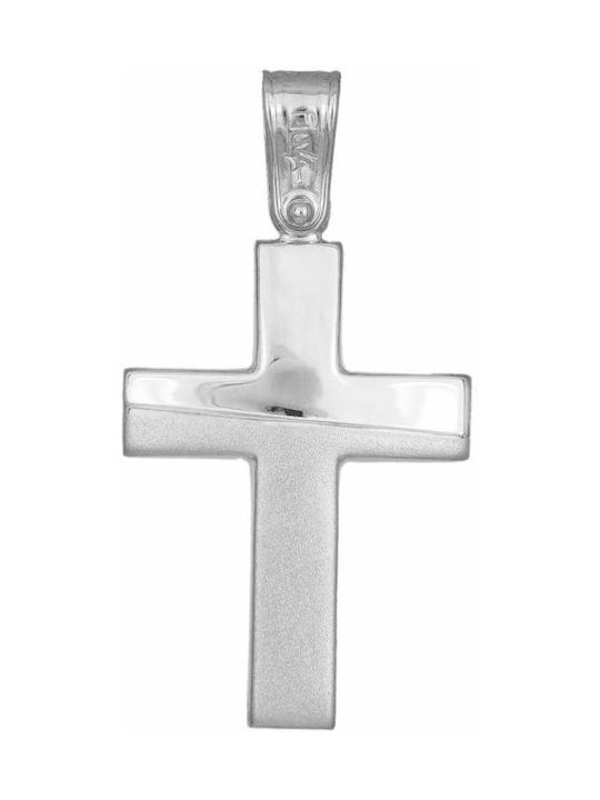 Men's White Gold Cross 9K