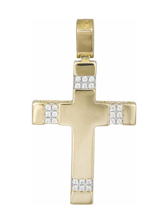 Damen Gold Kreuz 14K Beidseitig