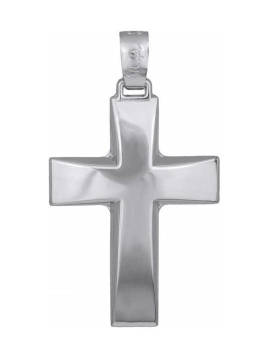 Men's White Gold Cross 14K