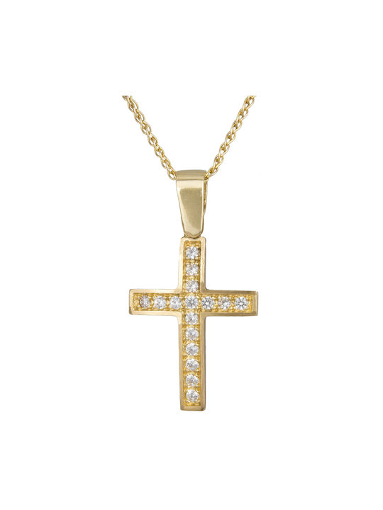 Damen Gold Kreuz 14K