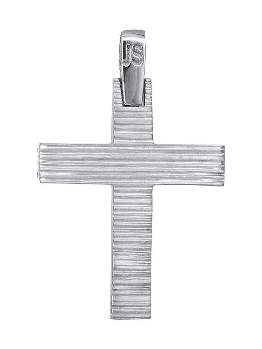 Men's White Gold Cross 14K