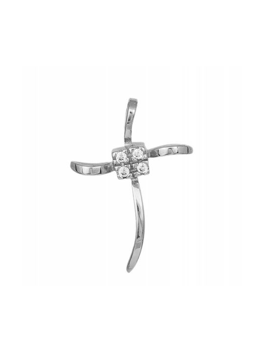 White Gold Cross 14K