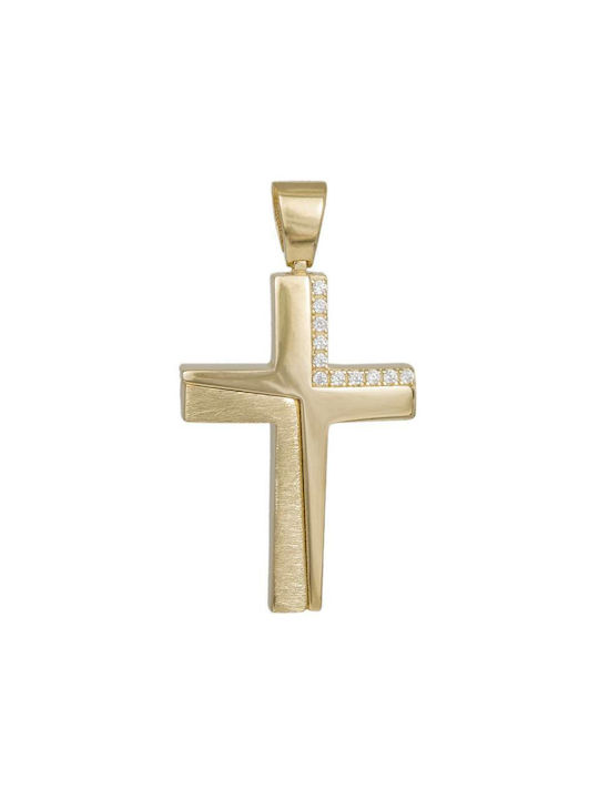 Damen Gold Kreuz 14K Beidseitig