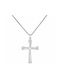 Women's White Gold Cross 14K with Chain