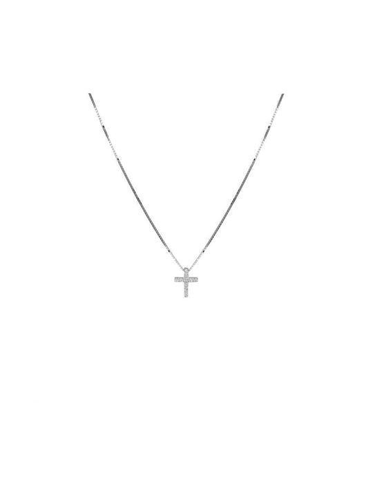 White Gold Cross 18K