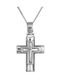 Herren Weißgold Kreuz 14K mit Kette